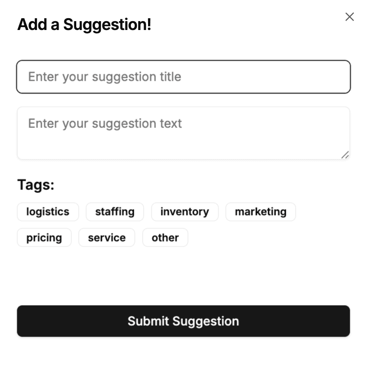 Suggestion Modal
